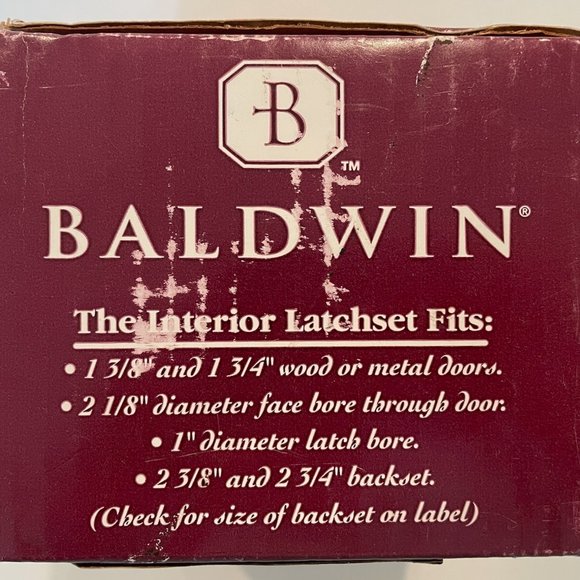 Baldwin Polished Chrome Complete Privacy Knob Latch Set Made In USA Original Box - Picture 8 of 8